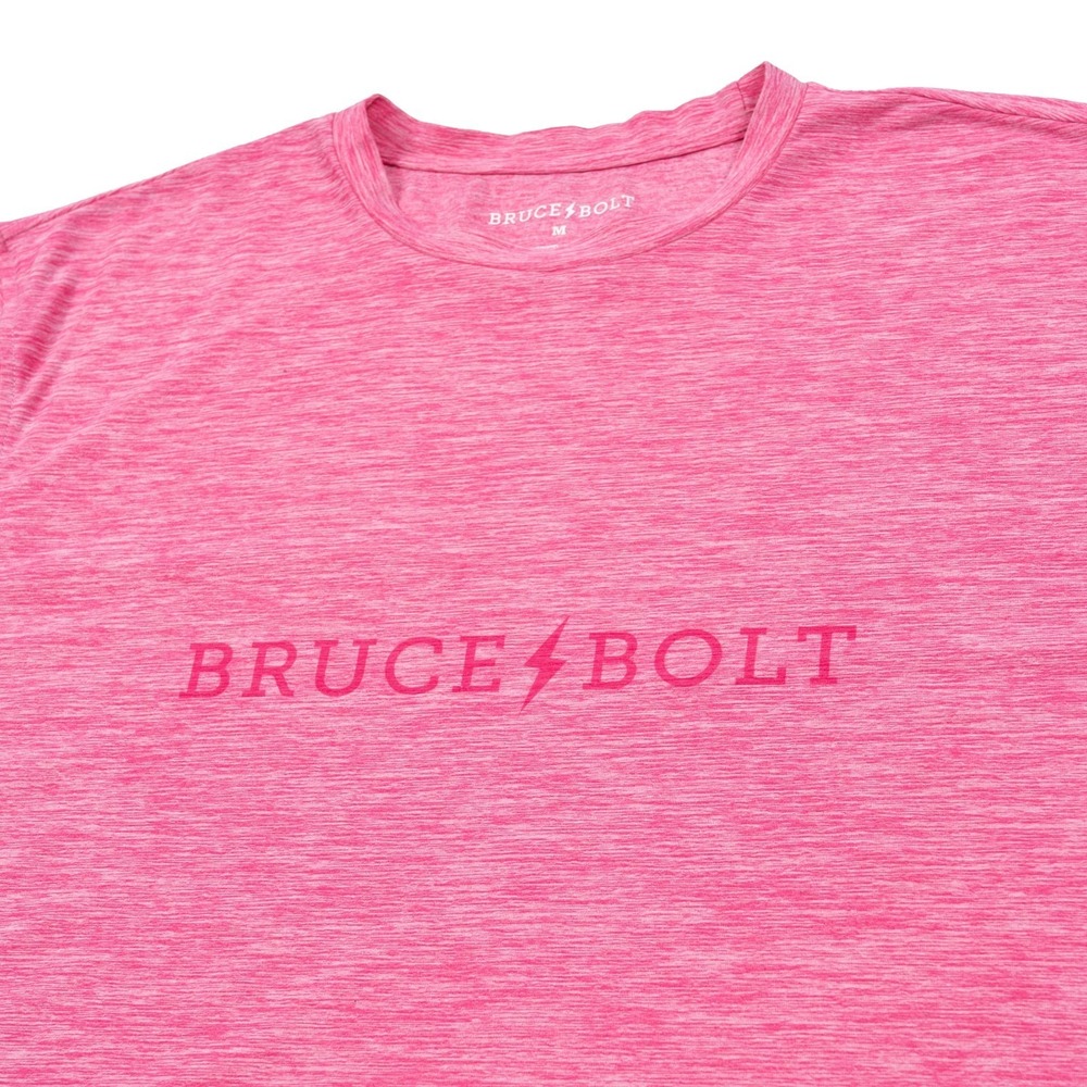 Bruce Bolt Shirt‎ Mens Medium Performance Lightweight Stretch Baseball Pink